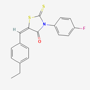 molecular formula C18H14FNOS2 B4900085 5-(4-ethylbenzylidene)-3-(4-fluorophenyl)-2-thioxo-1,3-thiazolidin-4-one 