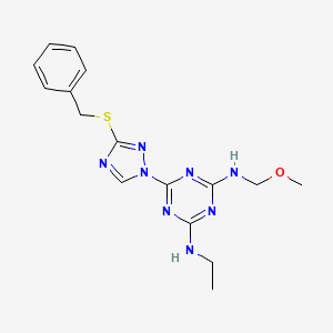 6-[3-(benzylthio)-1H-1,2,4-triazol-1-yl]-N-ethyl-N'-(methoxymethyl)-1,3,5-triazine-2,4-diamine