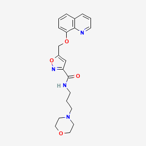 molecular formula C21H24N4O4 B4900127 N-[3-(4-morpholinyl)propyl]-5-[(8-quinolinyloxy)methyl]-3-isoxazolecarboxamide 