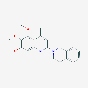 molecular formula C22H24N2O3 B4900130 2-(3,4-dihydro-2(1H)-isoquinolinyl)-5,6,7-trimethoxy-4-methylquinoline 