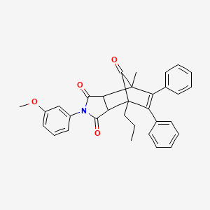 molecular formula C32H29NO4 B4900153 4-(3-methoxyphenyl)-1-methyl-8,9-diphenyl-7-propyl-4-azatricyclo[5.2.1.0~2,6~]dec-8-ene-3,5,10-trione 