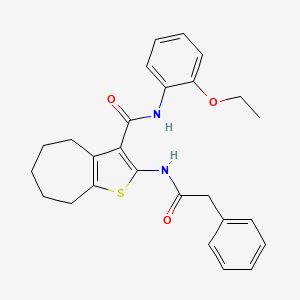 molecular formula C26H28N2O3S B4900158 N-(2-ethoxyphenyl)-2-[(phenylacetyl)amino]-5,6,7,8-tetrahydro-4H-cyclohepta[b]thiophene-3-carboxamide 