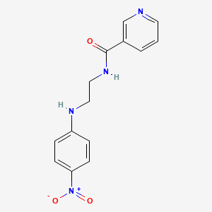 molecular formula C14H14N4O3 B4900161 N-{2-[(4-nitrophenyl)amino]ethyl}nicotinamide 