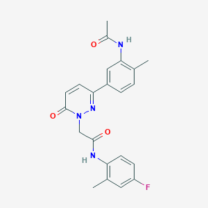 molecular formula C22H21FN4O3 B4900175 2-[3-[3-(acetylamino)-4-methylphenyl]-6-oxo-1(6H)-pyridazinyl]-N-(4-fluoro-2-methylphenyl)acetamide 