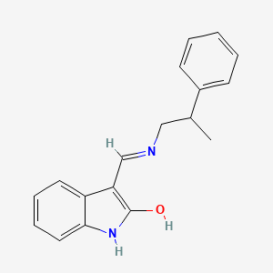 molecular formula C18H18N2O B4900221 3-{[(2-phenylpropyl)amino]methylene}-1,3-dihydro-2H-indol-2-one CAS No. 159212-32-5