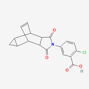 2-chloro-5-(3,5-dioxo-4-azatetracyclo[5.3.2.0~2,6~.0~8,10~]dodec-11-en-4-yl)benzoic acid