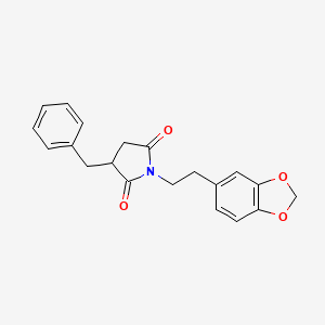 molecular formula C20H19NO4 B4900356 1-[2-(1,3-benzodioxol-5-yl)ethyl]-3-benzyl-2,5-pyrrolidinedione 