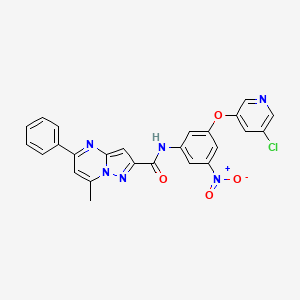 molecular formula C25H17ClN6O4 B4900364 N-{3-[(5-chloro-3-pyridinyl)oxy]-5-nitrophenyl}-7-methyl-5-phenylpyrazolo[1,5-a]pyrimidine-2-carboxamide 