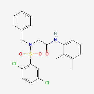 molecular formula C23H22Cl2N2O3S B4900380 N~2~-benzyl-N~2~-[(2,5-dichlorophenyl)sulfonyl]-N~1~-(2,3-dimethylphenyl)glycinamide 