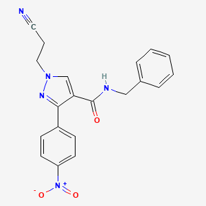 N-benzyl-1-(2-cyanoethyl)-3-(4-nitrophenyl)-1H-pyrazole-4-carboxamide