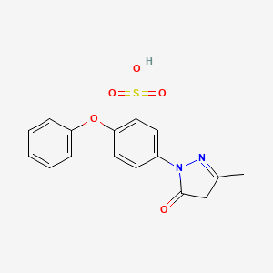 molecular formula C16H14N2O5S B4900423 5-(3-methyl-5-oxo-4,5-dihydro-1H-pyrazol-1-yl)-2-phenoxybenzenesulfonic acid 