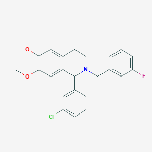 molecular formula C24H23ClFNO2 B4900441 1-(3-chlorophenyl)-2-(3-fluorobenzyl)-6,7-dimethoxy-1,2,3,4-tetrahydroisoquinoline 