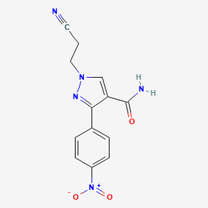 1-(2-Cyanoethyl)-3-(4-nitrophenyl)pyrazole-4-carboxamide