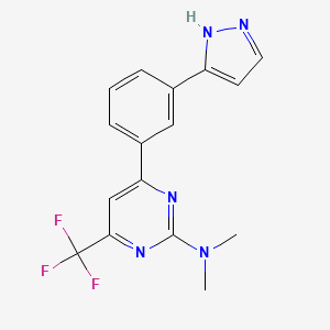 N,N-dimethyl-4-[3-(1H-pyrazol-3-yl)phenyl]-6-(trifluoromethyl)-2-pyrimidinamine