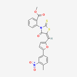 molecular formula C23H16N2O6S2 B4900504 methyl 2-(5-{[5-(4-methyl-3-nitrophenyl)-2-furyl]methylene}-4-oxo-2-thioxo-1,3-thiazolidin-3-yl)benzoate 