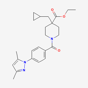 ethyl 4-(cyclopropylmethyl)-1-[4-(3,5-dimethyl-1H-pyrazol-1-yl)benzoyl]-4-piperidinecarboxylate