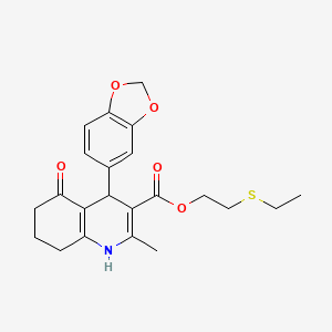 2-(ethylthio)ethyl 4-(1,3-benzodioxol-5-yl)-2-methyl-5-oxo-1,4,5,6,7,8-hexahydro-3-quinolinecarboxylate