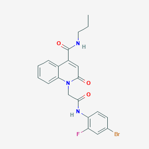 molecular formula C21H19BrFN3O3 B4900528 1-{[(4-BROMO-2-FLUOROPHENYL)CARBAMOYL]METHYL}-2-OXO-N-PROPYL-1,2-DIHYDROQUINOLINE-4-CARBOXAMIDE 