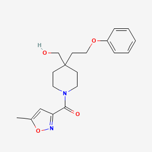 molecular formula C19H24N2O4 B4900538 [1-[(5-methyl-3-isoxazolyl)carbonyl]-4-(2-phenoxyethyl)-4-piperidinyl]methanol 