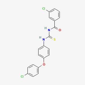 molecular formula C20H14Cl2N2O2S B4900622 3-chloro-N-{[4-(4-chlorophenoxy)phenyl]carbamothioyl}benzamide 