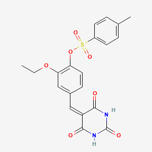 molecular formula C20H18N2O7S B4900635 2-ethoxy-4-[(2,4,6-trioxotetrahydro-5(2H)-pyrimidinylidene)methyl]phenyl 4-methylbenzenesulfonate 