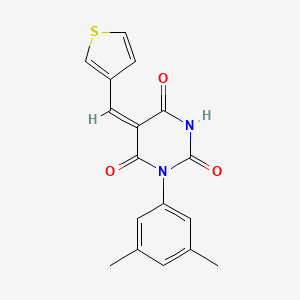 (5E)-1-(3,5-dimethylphenyl)-5-(thiophen-3-ylmethylidene)pyrimidine-2,4,6(1H,3H,5H)-trione