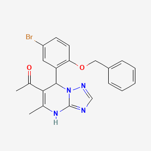 1-{7-[2-(benzyloxy)-5-bromophenyl]-5-methyl-4,7-dihydro[1,2,4]triazolo[1,5-a]pyrimidin-6-yl}ethanone