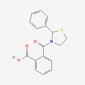 molecular formula C17H15NO3S B4900751 2-[(2-phenyl-1,3-thiazolidin-3-yl)carbonyl]benzoic acid 