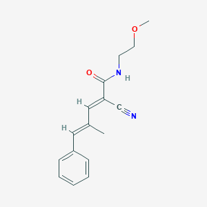 molecular formula C16H18N2O2 B4900753 2-cyano-N-(2-methoxyethyl)-4-methyl-5-phenyl-2,4-pentadienamide 