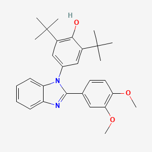 molecular formula C29H34N2O3 B4900786 2,6-di-tert-butyl-4-[2-(3,4-dimethoxyphenyl)-1H-benzimidazol-1-yl]phenol 