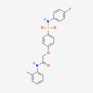 molecular formula C21H19FN2O4S B4900794 2-[4-[(4-fluorophenyl)sulfamoyl]phenoxy]-N-(2-methylphenyl)acetamide 