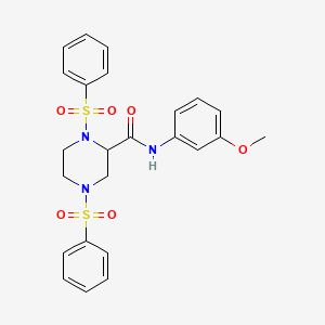 molecular formula C24H25N3O6S2 B4900801 1,4-bis(benzenesulfonyl)-N-(3-methoxyphenyl)piperazine-2-carboxamide 