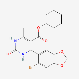 molecular formula C19H21BrN2O5 B4900812 cyclohexyl 4-(6-bromo-1,3-benzodioxol-5-yl)-6-methyl-2-oxo-1,2,3,4-tetrahydropyrimidine-5-carboxylate CAS No. 5600-02-2