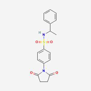 molecular formula C18H18N2O4S B4900820 4-(2,5-dioxopyrrolidin-1-yl)-N-(1-phenylethyl)benzenesulfonamide 