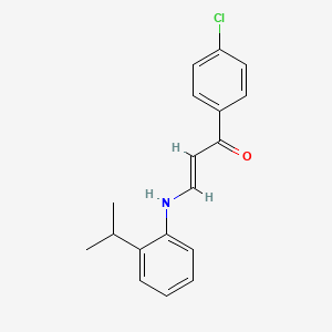 molecular formula C18H18ClNO B4900837 (2E)-1-(4-chlorophenyl)-3-{[2-(propan-2-yl)phenyl]amino}prop-2-en-1-one 