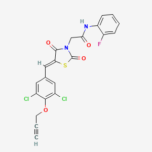 2-{(5Z)-5-[3,5-dichloro-4-(prop-2-yn-1-yloxy)benzylidene]-2,4-dioxo-1,3-thiazolidin-3-yl}-N-(2-fluorophenyl)acetamide