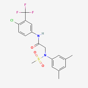 molecular formula C18H18ClF3N2O3S B4900861 N~1~-[4-chloro-3-(trifluoromethyl)phenyl]-N~2~-(3,5-dimethylphenyl)-N~2~-(methylsulfonyl)glycinamide 