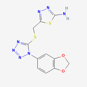 5-[[1-(1,3-Benzodioxol-5-yl)tetrazol-5-yl]sulfanylmethyl]-1,3,4-thiadiazol-2-amine