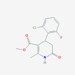 molecular formula C14H13ClFNO3 B4900888 Methyl 4-(2-chloro-6-fluorophenyl)-2-methyl-6-oxo-1,4,5,6-tetrahydropyridine-3-carboxylate 