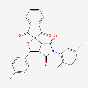 molecular formula C28H20ClNO5 B4900902 5-(5-chloro-2-methylphenyl)-3-(4-methylphenyl)-3a,6a-dihydrospiro[furo[3,4-c]pyrrole-1,2'-indene]-1',3',4,6(3H,5H)-tetrone 