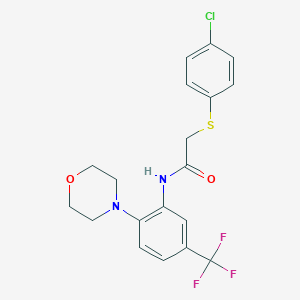 2-[(4-chlorophenyl)sulfanyl]-N-[2-(4-morpholinyl)-5-(trifluoromethyl)phenyl]acetamide