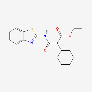 ethyl 3-(1,3-benzothiazol-2-ylamino)-2-cyclohexyl-3-oxopropanoate