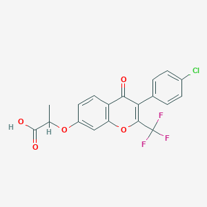 2-{[3-(4-chlorophenyl)-4-oxo-2-(trifluoromethyl)-4H-chromen-7-yl]oxy}propanoic acid