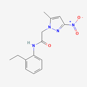 molecular formula C14H16N4O3 B4900991 N~1~-(2-ETHYLPHENYL)-2-(5-METHYL-3-NITRO-1H-PYRAZOL-1-YL)ACETAMIDE 