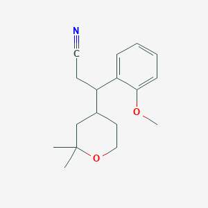 3-(2,2-Dimethyloxan-4-yl)-3-(2-methoxyphenyl)propanenitrile