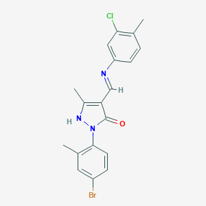 2-(4-bromo-2-methylphenyl)-4-[(3-chloro-4-methylanilino)methylene]-5-methyl-2,4-dihydro-3H-pyrazol-3-one