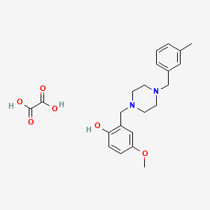 4-Methoxy-2-[[4-[(3-methylphenyl)methyl]piperazin-1-yl]methyl]phenol;oxalic acid