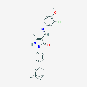 2-[4-(1-adamantyl)phenyl]-4-[(3-chloro-4-methoxyanilino)methylene]-5-methyl-2,4-dihydro-3H-pyrazol-3-one