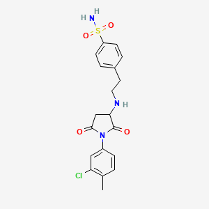 molecular formula C19H20ClN3O4S B4901040 4-(2-{[1-(3-Chloro-4-methylphenyl)-2,5-dioxopyrrolidin-3-yl]amino}ethyl)benzenesulfonamide 