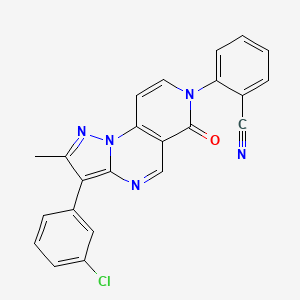 molecular formula C23H14ClN5O B4901047 2-[3-(3-chlorophenyl)-2-methyl-6-oxopyrazolo[1,5-a]pyrido[3,4-e]pyrimidin-7(6H)-yl]benzonitrile 